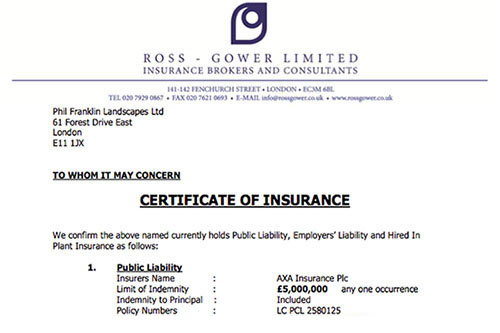 Certificate of Insurance